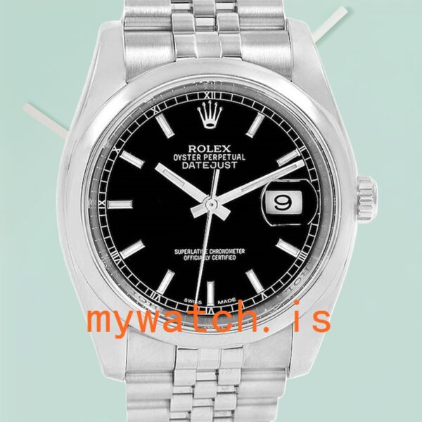Rolex Datejust Mens 116200BKSJ 36mm Stainless Steel: Genuine vs. Replica