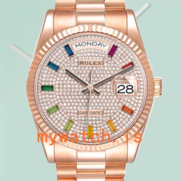 Rolex Day-Date Mens 36mm m128235-0039 Automatic Rose Gold-tone: Genuine vs. Replica