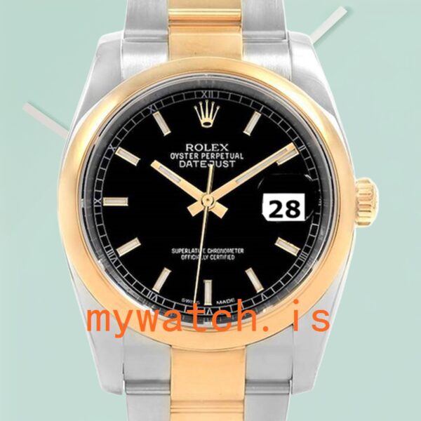 Rolex Datejust Mens 36mm 116203BKSO Oyster Bracelet Automatic: Genuine vs. Replica