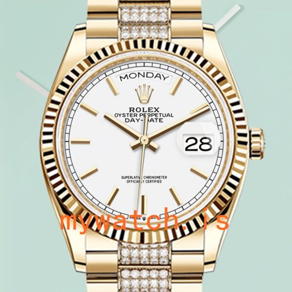 Rolex Day-Date Mens 36mm m128238-0082 President Bracelet Gold-tone: Genuine vs. Replica