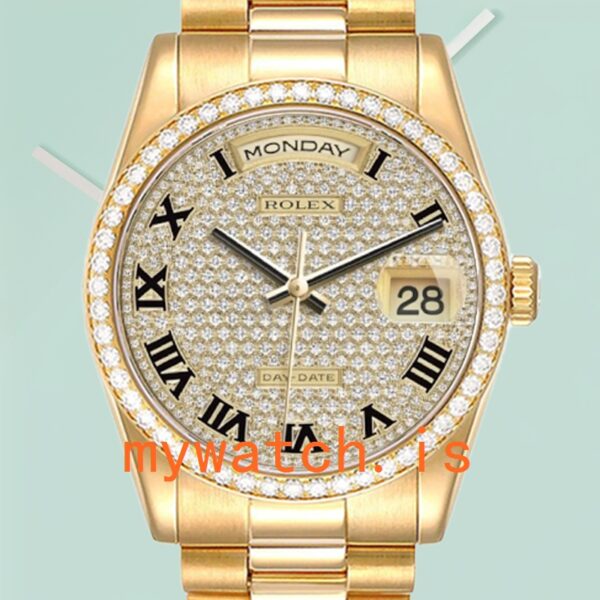Rolex Day-Date m118348-0226 Mens 36mm Diamond Bezel Oyster Bracelet/President Bracelet: A Symbol of Prestige and Elegance